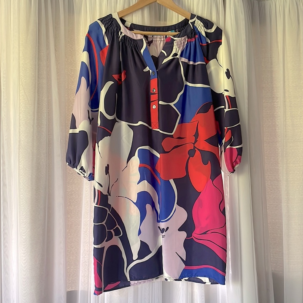 Tori Richard Beatrice Silk Shift Dress